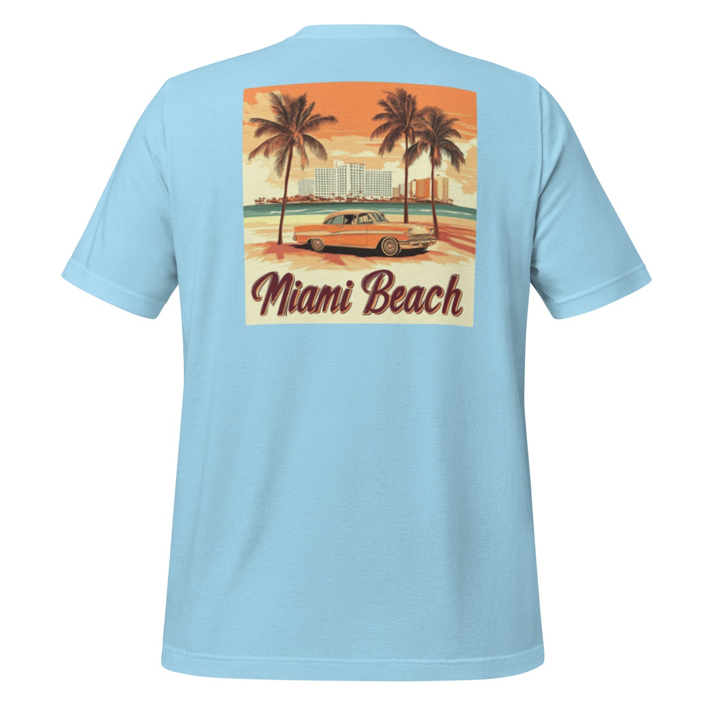 Miami Beach Retro Tee | Classic Car and Palm Silhouette
