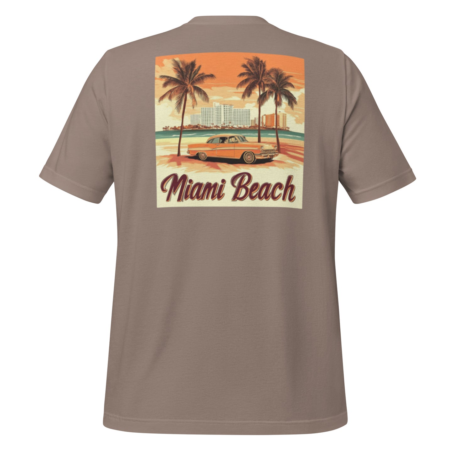 Miami Beach Retro Tee | Classic Car and Palm Silhouette
