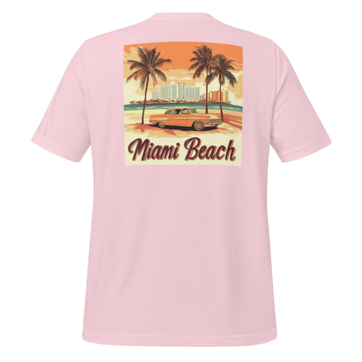 Miami Beach Retro Tee | Classic Car and Palm Silhouette