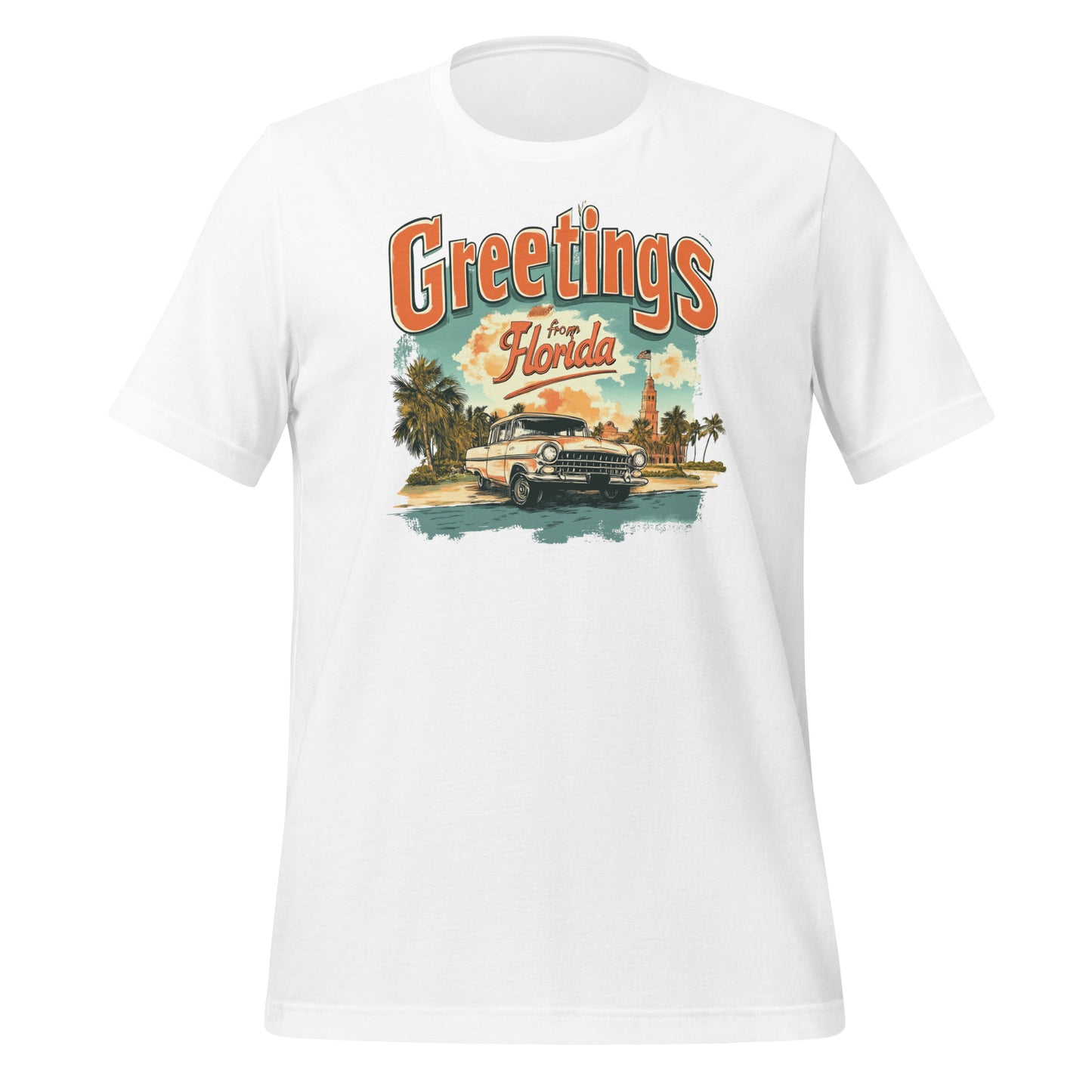 Greetings from Florida T-Shirt | Vintage Retro Travel Design