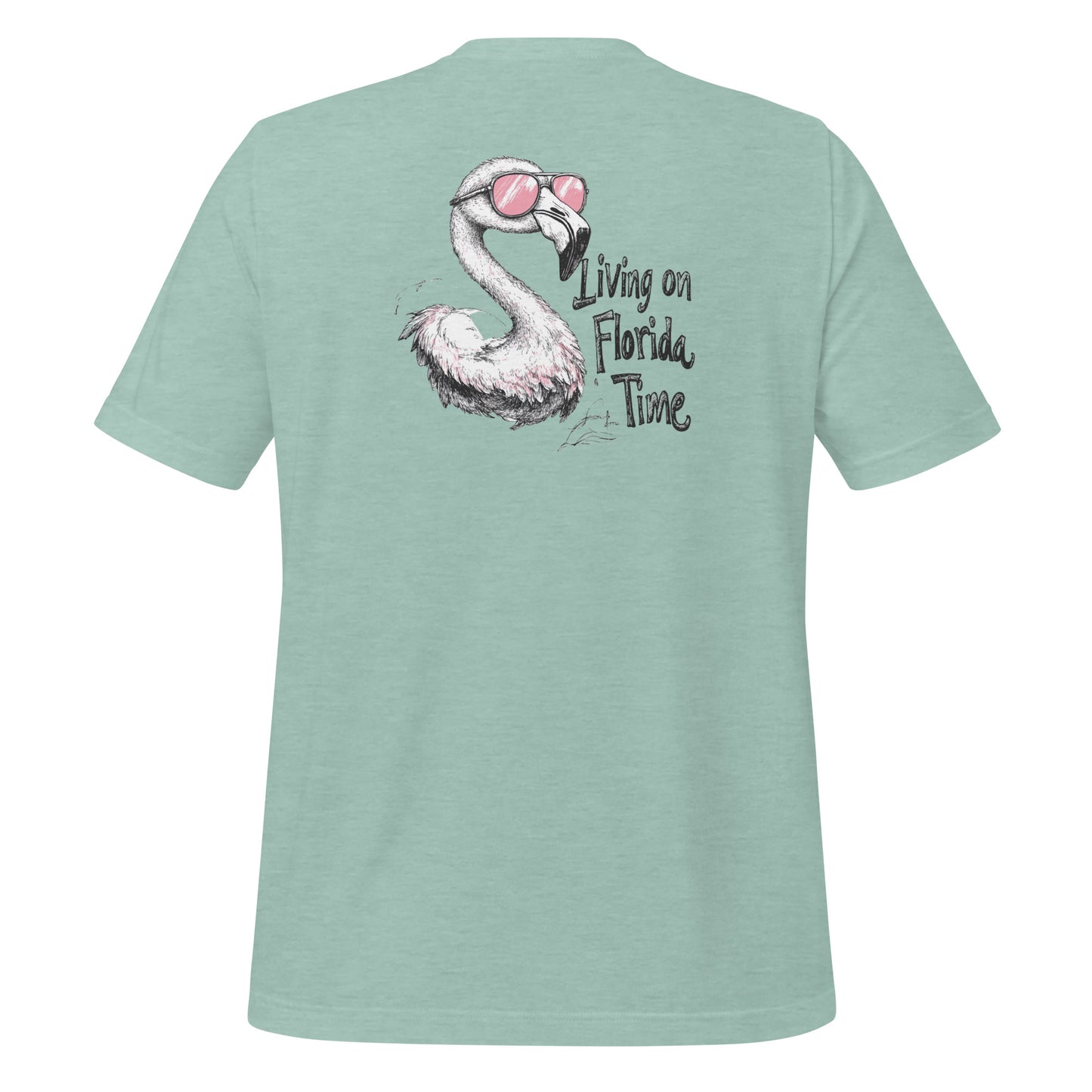 Living on Florida Time Flamingo T-Shirt – Tropical Tee