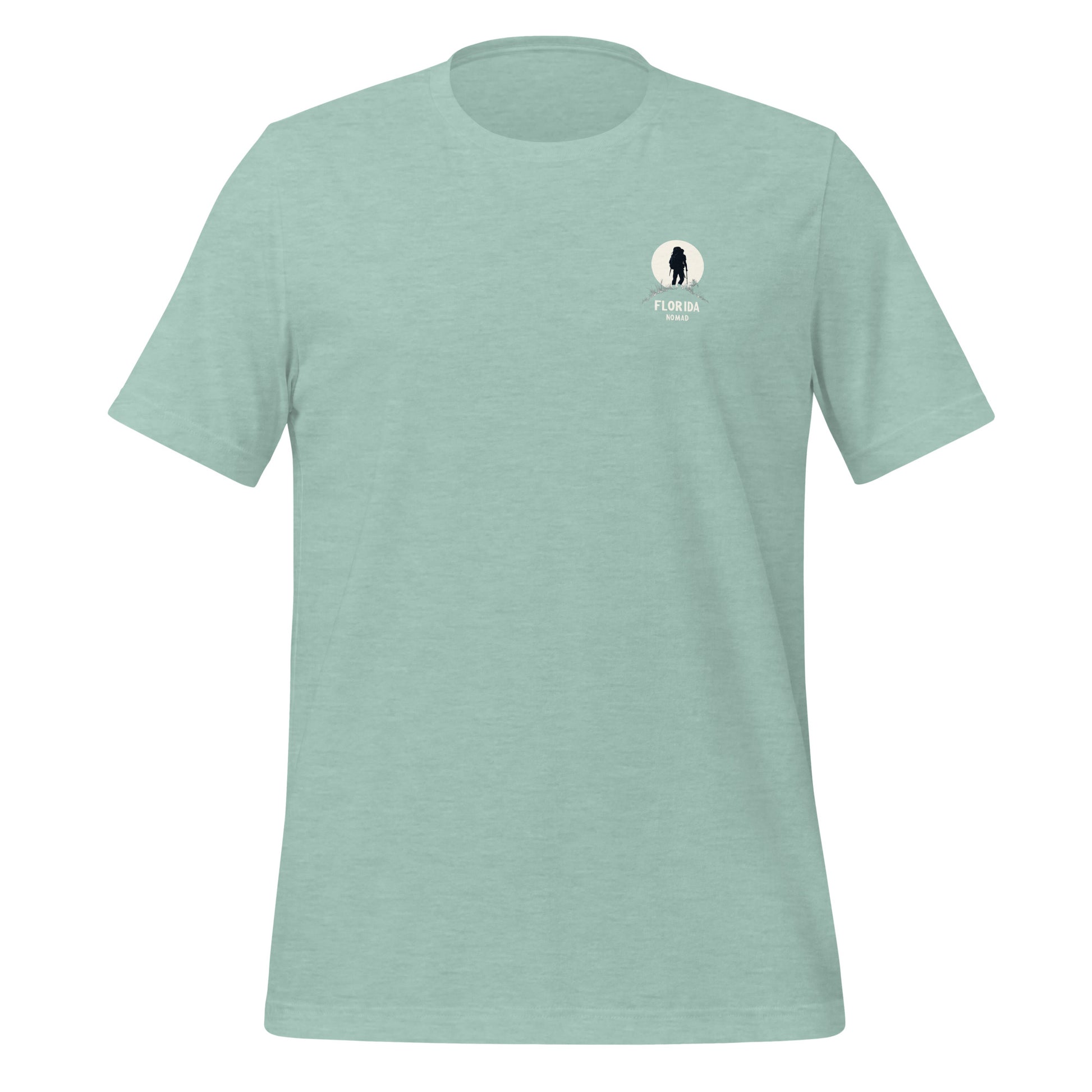 Florida Nomad Logo on a Light Green Shirt